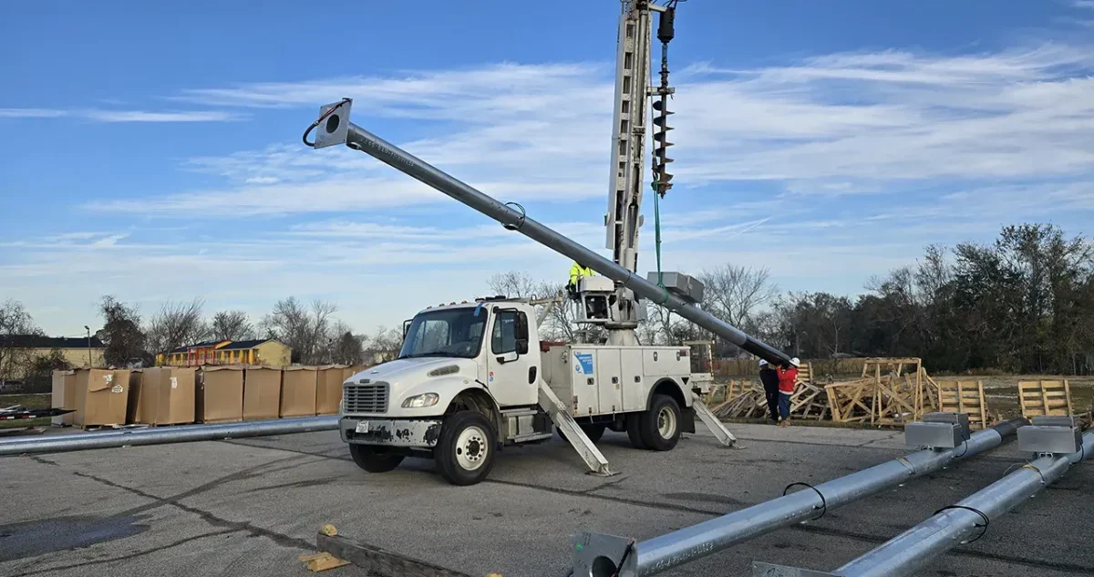 Tornado Siren Installation Boom Truck